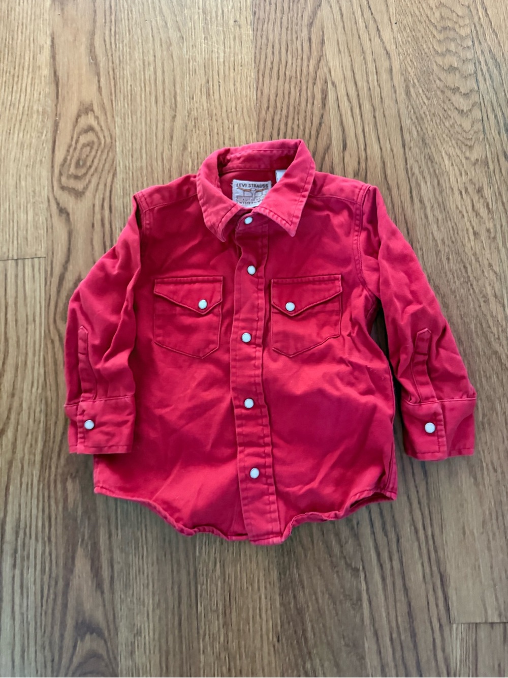Levi's Kids Red Button-Down shirt with embroidered patch